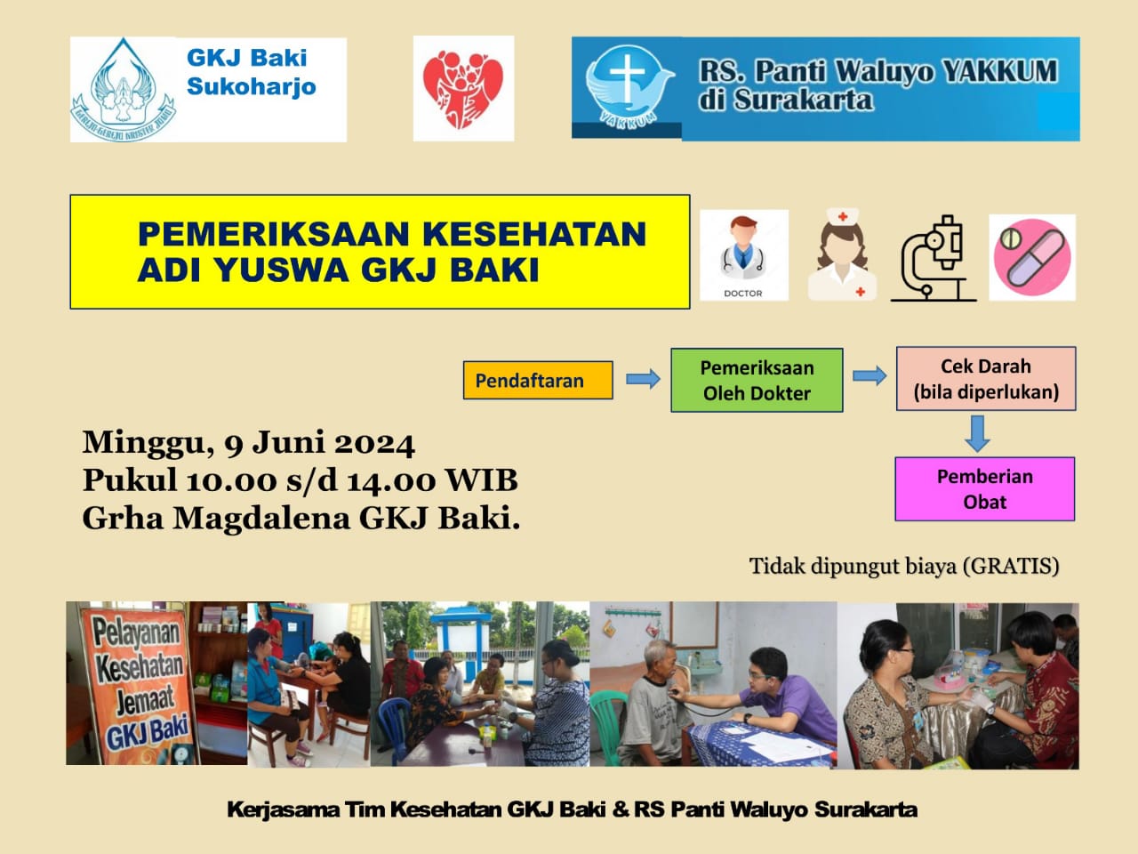 Pelayanan Tim Kesehatan GKJ Baki dengan RS Panti Waluyo YAKKUM Surakarta, Komisi Diakonia, gereja kristen jawa, gkj, gkj baki, gereja kristen jawa baki, baki, sukoharjo, gkj klasis sukoharjo, klasis sukoharjo, klasis, sinode gkj, sinode 